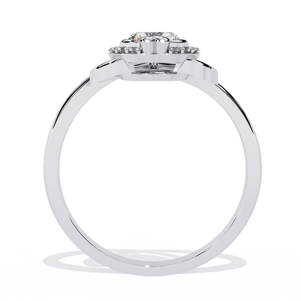 0.50+0.06 Ct HR and round cut lab-grown diamond ring in gold setting

