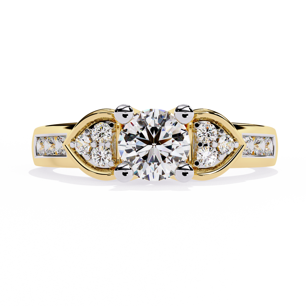 0.47+0.19 Ct round lab-grown diamond ring with dual-diamond setting

