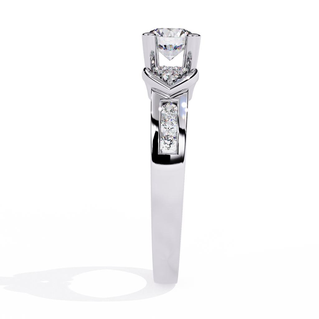 0.47+0.19 Ct round lab-grown diamond ring with dual-diamond setting

