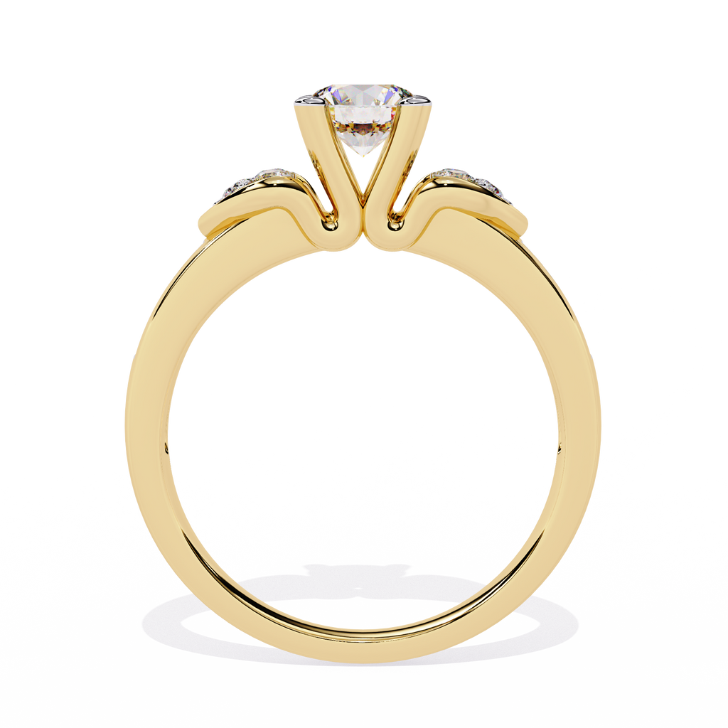 0.47+0.19 Ct round lab-grown diamond ring with dual-diamond setting

