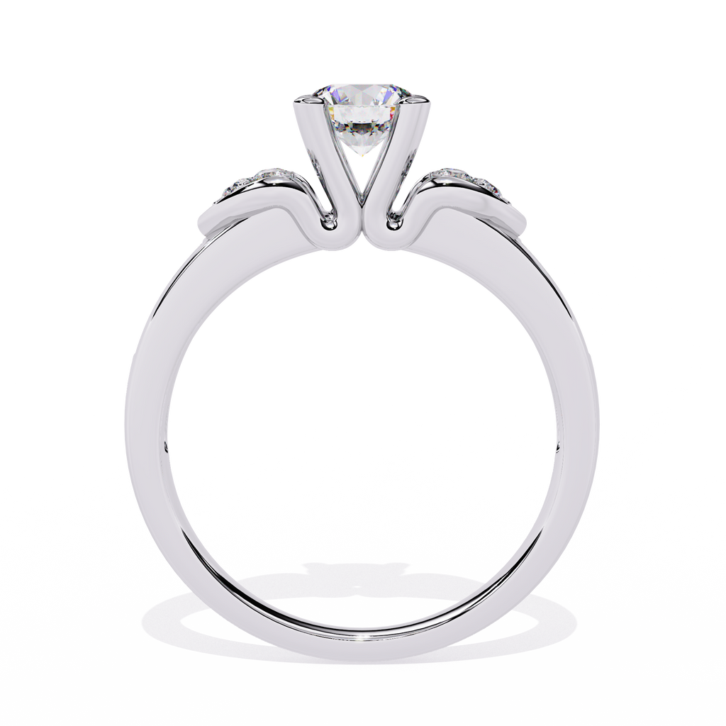 0.47+0.19 Ct round lab-grown diamond ring with dual-diamond setting

