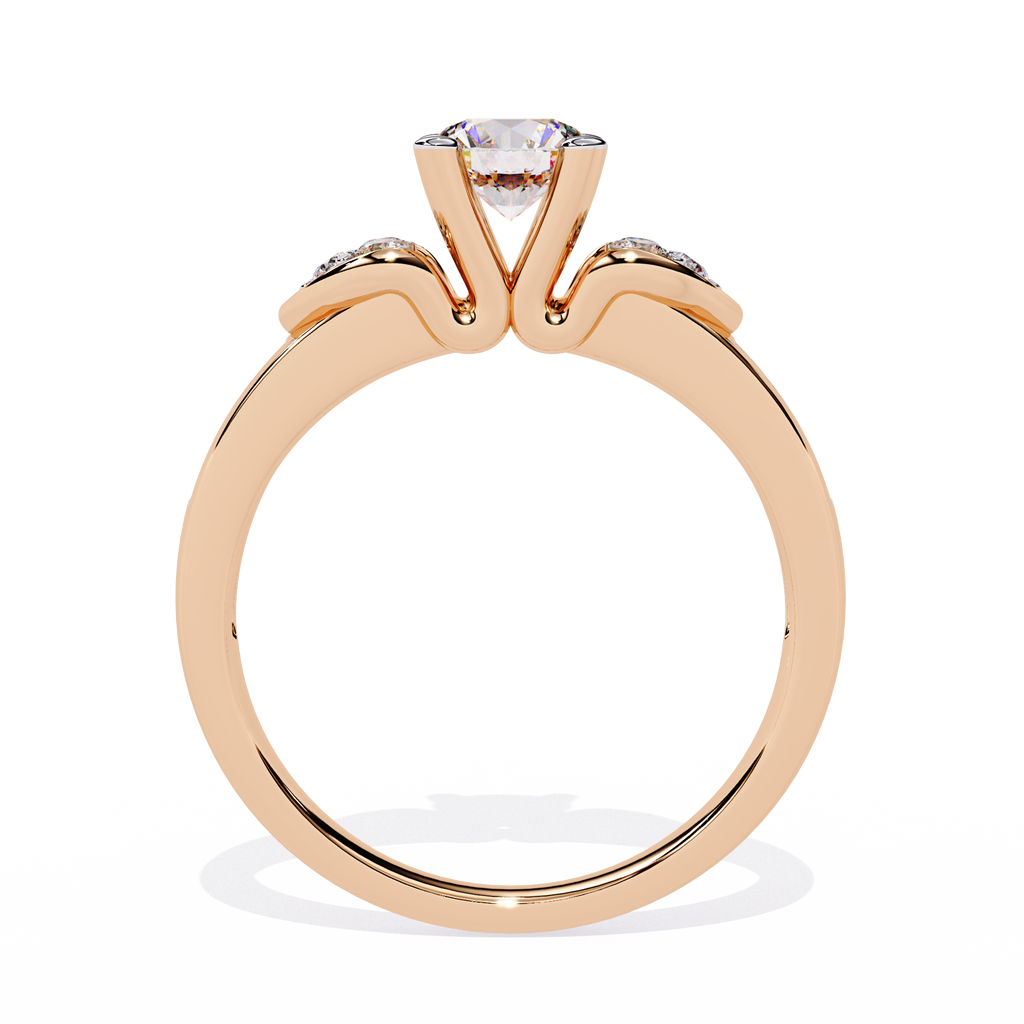 0.47+0.19 Ct round lab-grown diamond ring with dual-diamond setting

