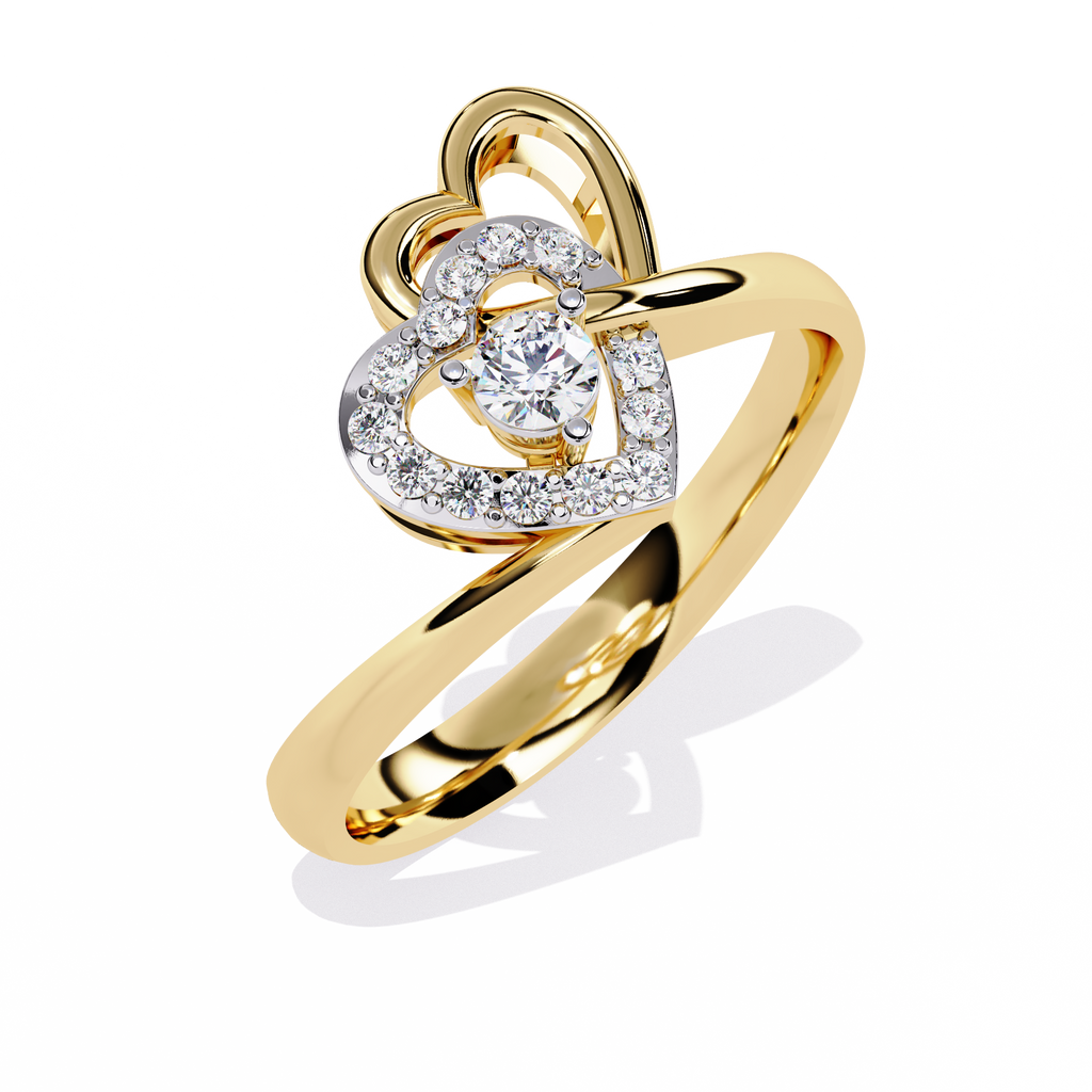 0.18 Ct round lab-grown diamond stylish ring for women