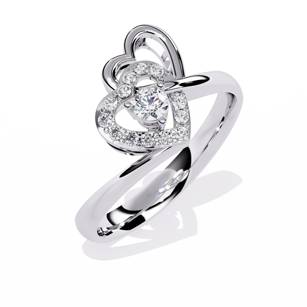 0.18 Ct round lab-grown diamond stylish ring for women