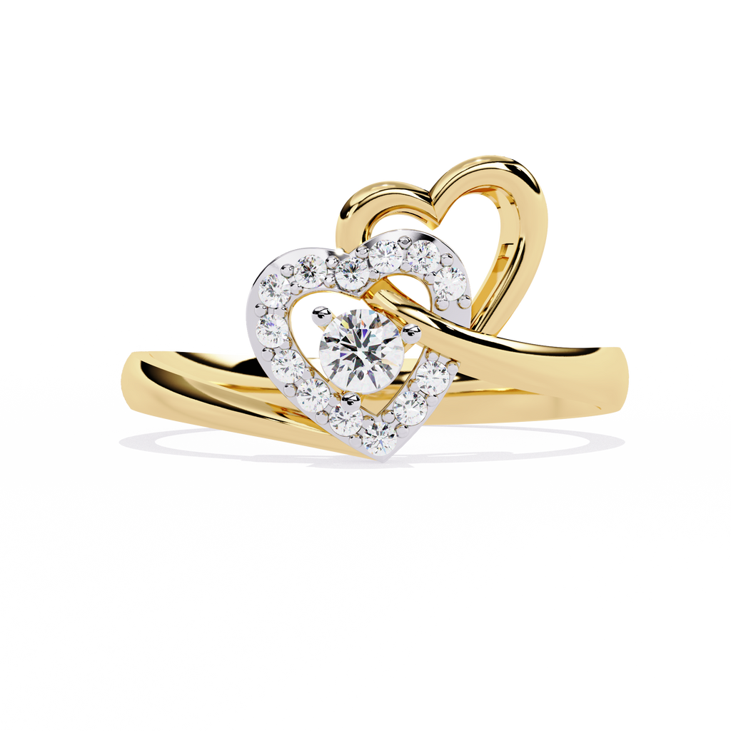 0.18 Ct round lab-grown diamond stylish ring for women