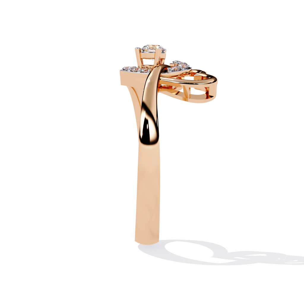 0.18 Ct round lab-grown diamond stylish ring for women