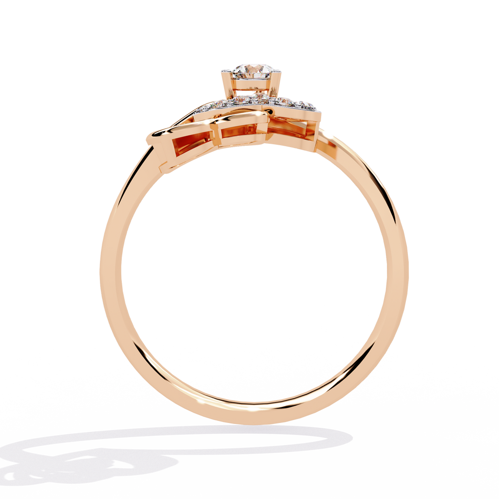 0.18 Ct round lab-grown diamond stylish ring for women