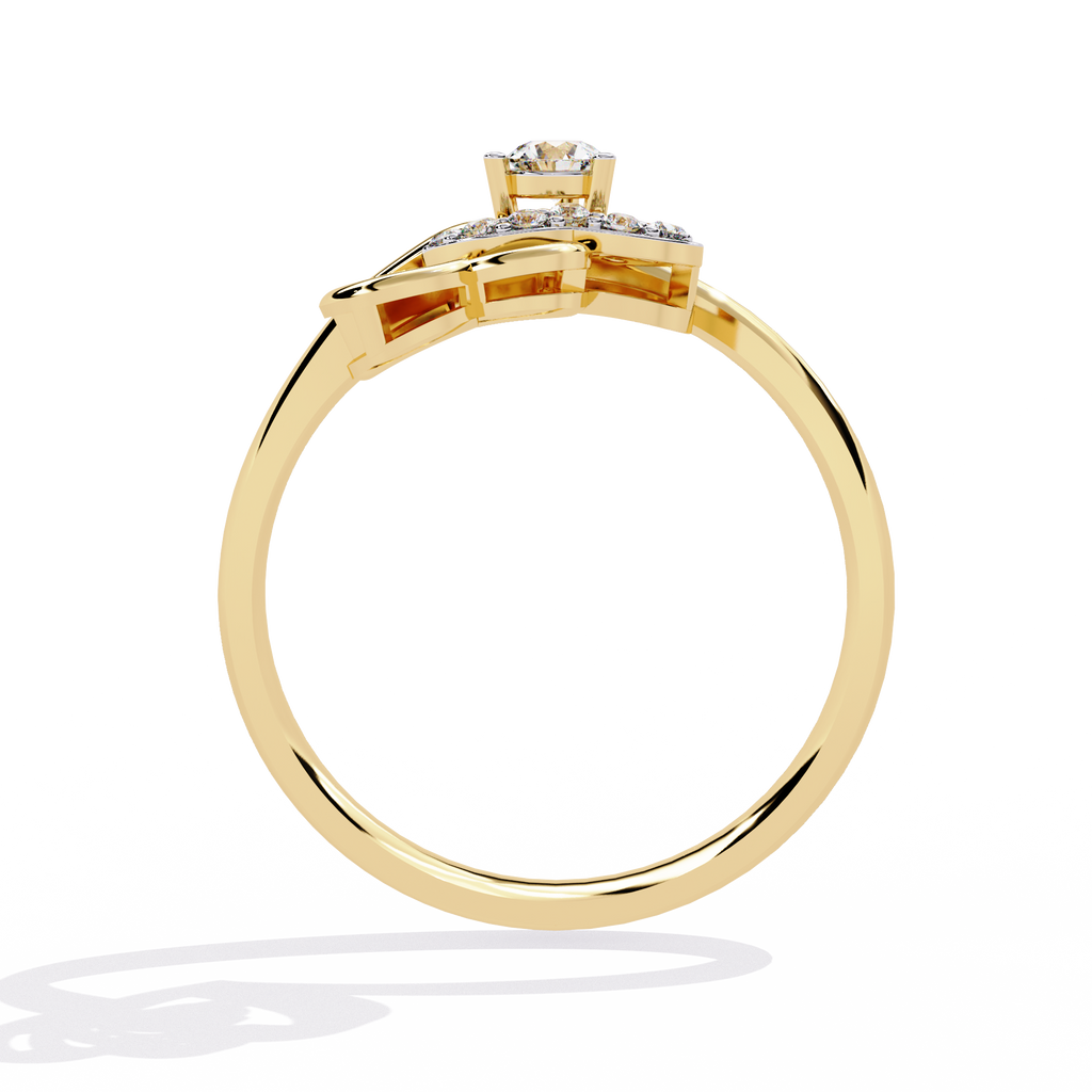 0.18 Ct round lab-grown diamond stylish ring for women