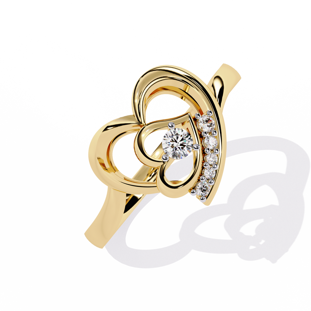 0.09 Ct lab-grown round diamond ring in gold for women

