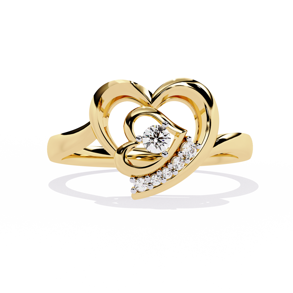 0.09 Ct lab-grown round diamond ring in gold for women

