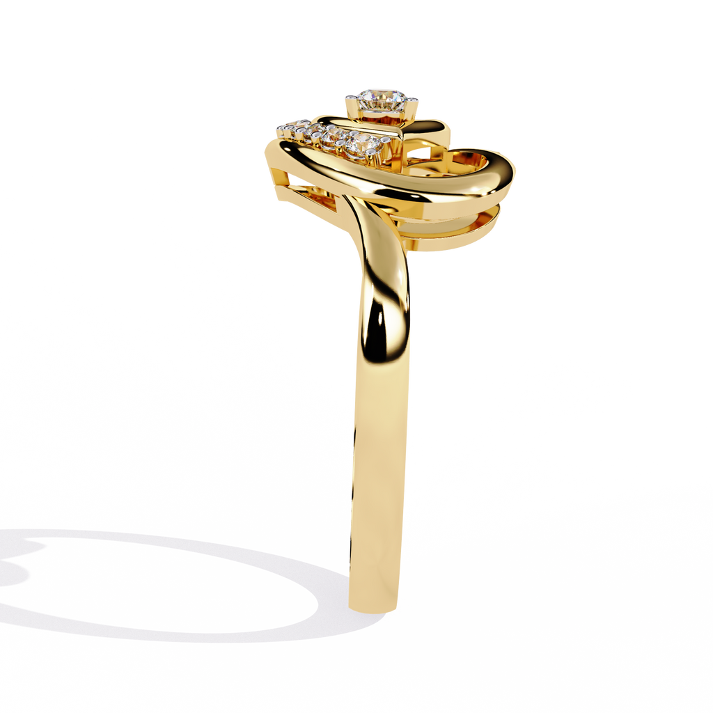 0.09 Ct lab-grown round diamond ring in gold for women

