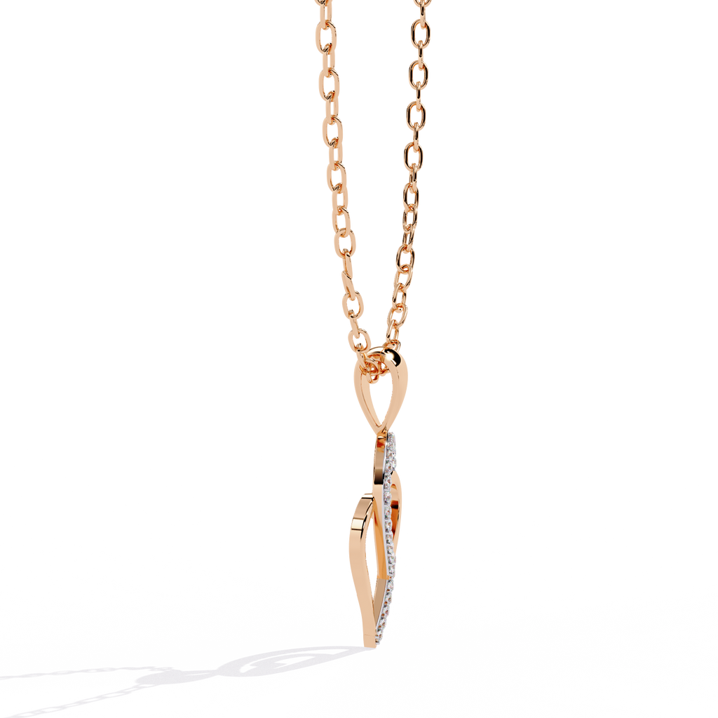Intertwined Lab Grown Diamonds Heart Pendant – Round Cut Diamonds in Gold