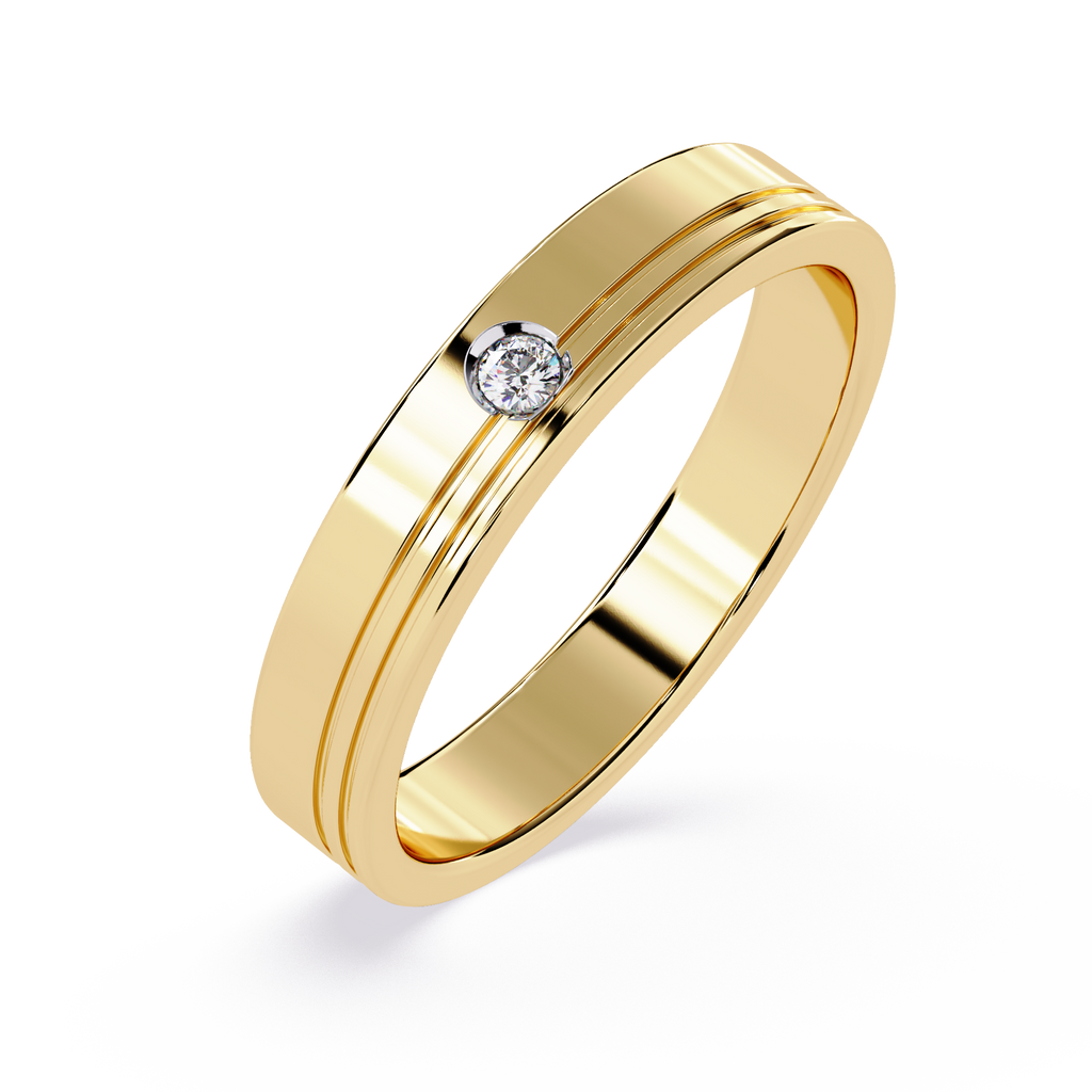 0.3 Ct lab-grown diamond solitaire gold ring 

