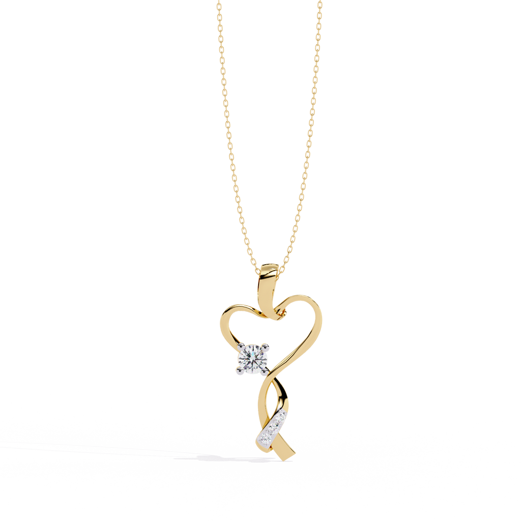 Premium Round Diamond Pendant – Brilliant Round Cut Diamonds in Gold