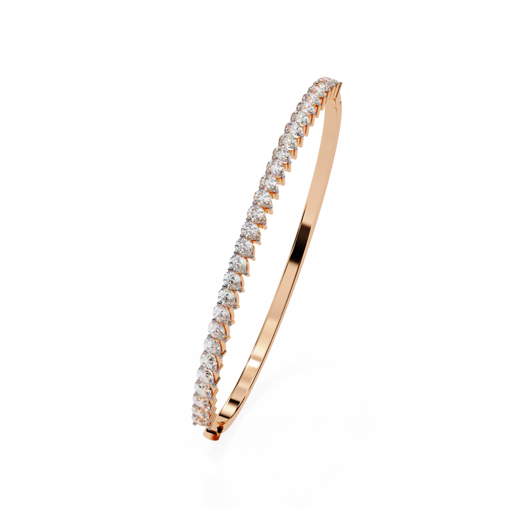 Premium Pear Diamond Bracelet – Elegant Diamond-Studded Gold Bracelet