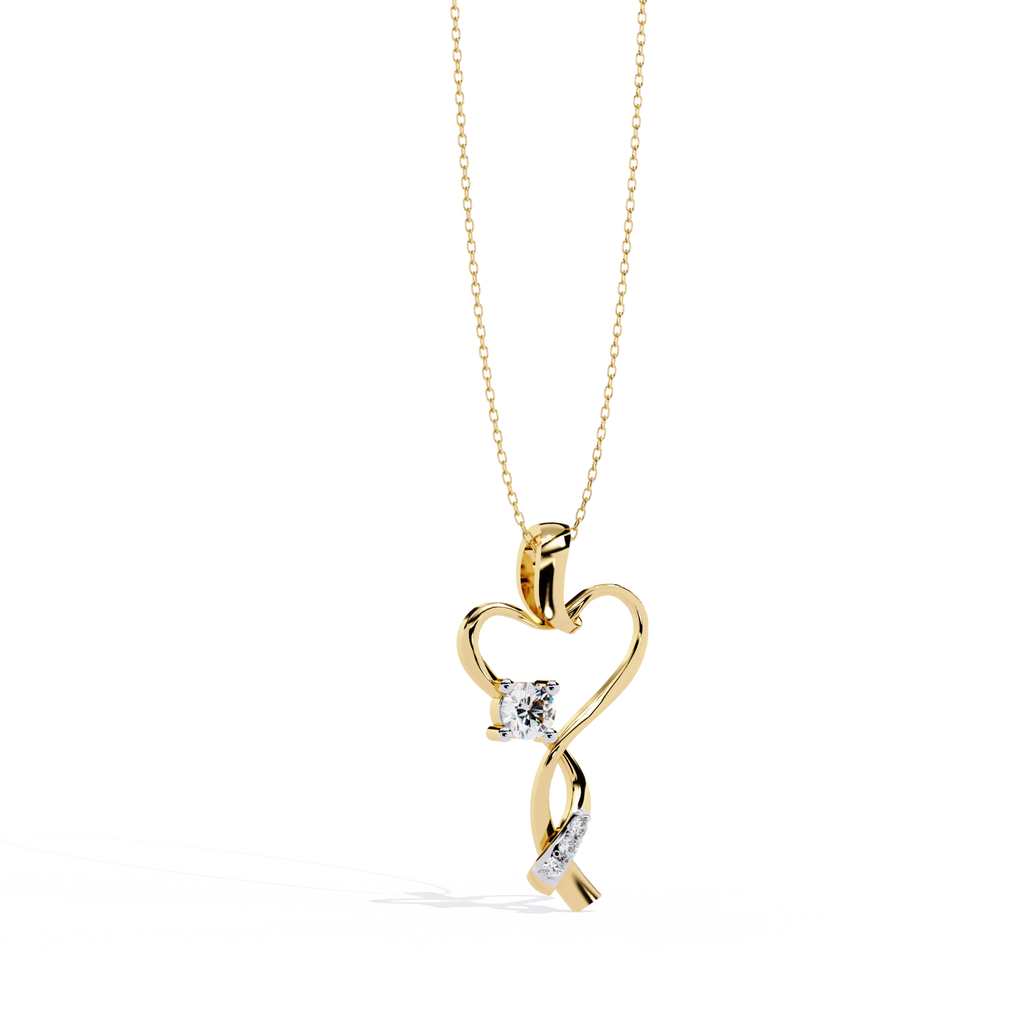 Premium Round Diamond Pendant – Brilliant Round Cut Diamonds in Gold