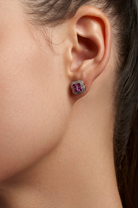 Burma Ruby Pendant Earring