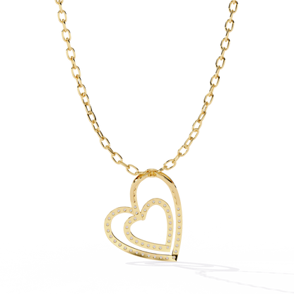 Elegant Open Double Heart Lab Grown Diamond Pendant
