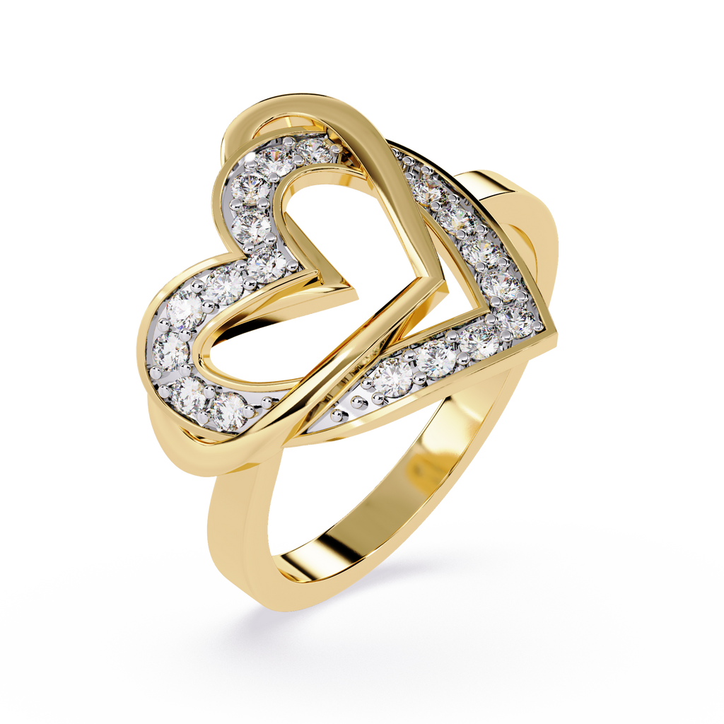 0.02 Ct minimalist lab-grown diamond gold ring for women

