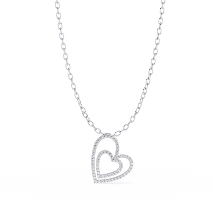 Elegant Open Double Heart Lab Grown Diamond Pendant