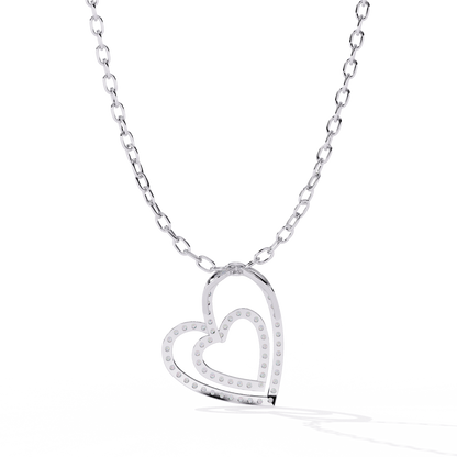 Elegant Open Double Heart Lab Grown Diamond Pendant