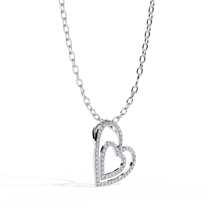 Elegant Open Double Heart Lab Grown Diamond Pendant