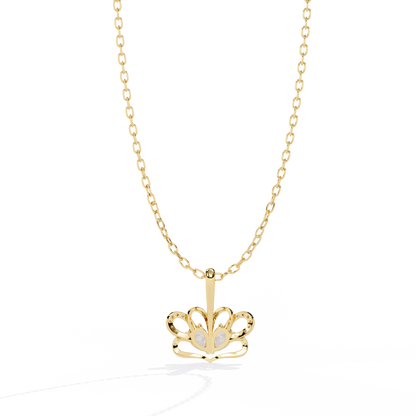 Radiant Heart Crown Lab Grown Diamond Pendant – Pear Cut + Round Cut Diamonds in Gold