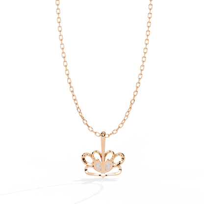 Radiant Heart Crown Lab Grown Diamond Pendant – Pear Cut + Round Cut Diamonds in Gold
