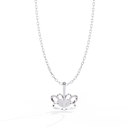 Radiant Heart Crown Lab Grown Diamond Pendant – Pear Cut + Round Cut Diamonds in Gold