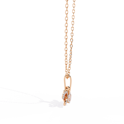 Radiant Heart Crown Lab Grown Diamond Pendant – Pear Cut + Round Cut Diamonds in Gold