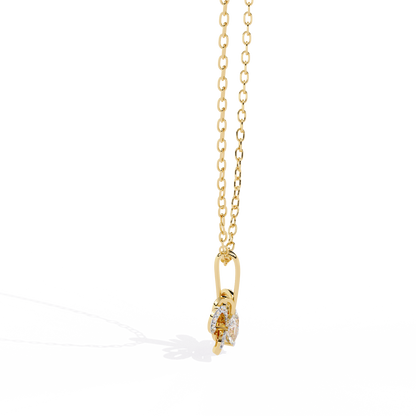 Radiant Heart Crown Lab Grown Diamond Pendant – Pear Cut + Round Cut Diamonds in Gold