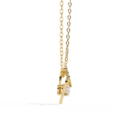 Oval Solitaire Lab Grown Diamond Heart Pendant – Oval Cut Diamond in Yellow Gold
