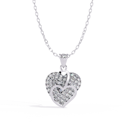 Lab Grown Diamond Heart Pendant – Round Cut Diamonds in Gold