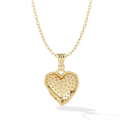 Lab Grown Diamond Heart Pendant – Round Cut Diamonds in Gold