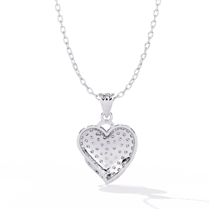 Lab Grown Diamond Heart Pendant – Round Cut Diamonds in Gold