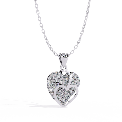 Lab Grown Diamond Heart Pendant – Round Cut Diamonds in Gold