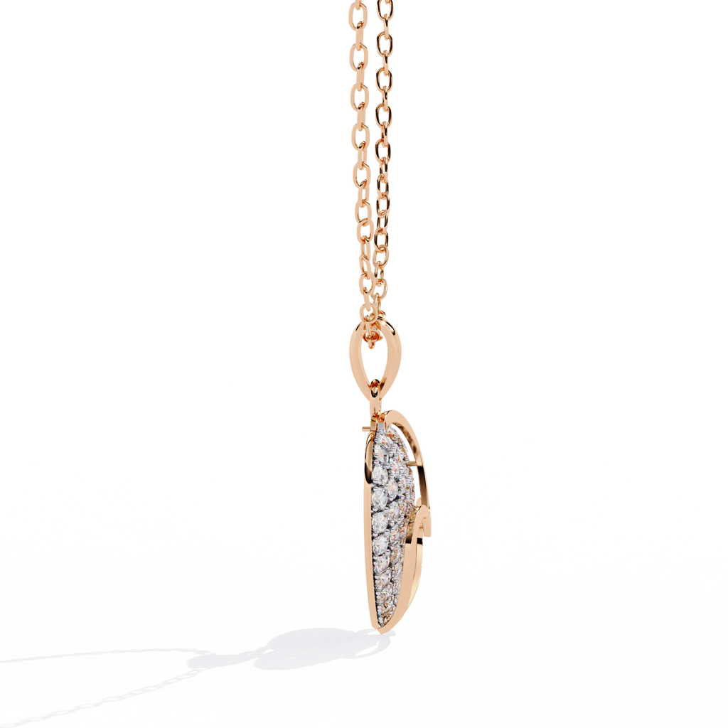 Lab Grown Diamond Heart Pendant – Round Cut Diamonds in Gold