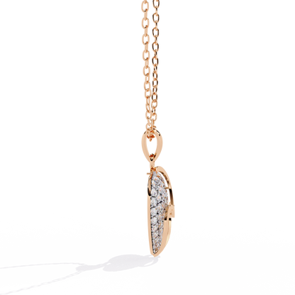 Lab Grown Diamond Heart Pendant – Round Cut Diamonds in Gold
