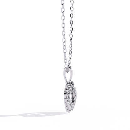 Double Heart Design Lab Grown Diamond Pendant – Round Cut Diamonds in Gold
