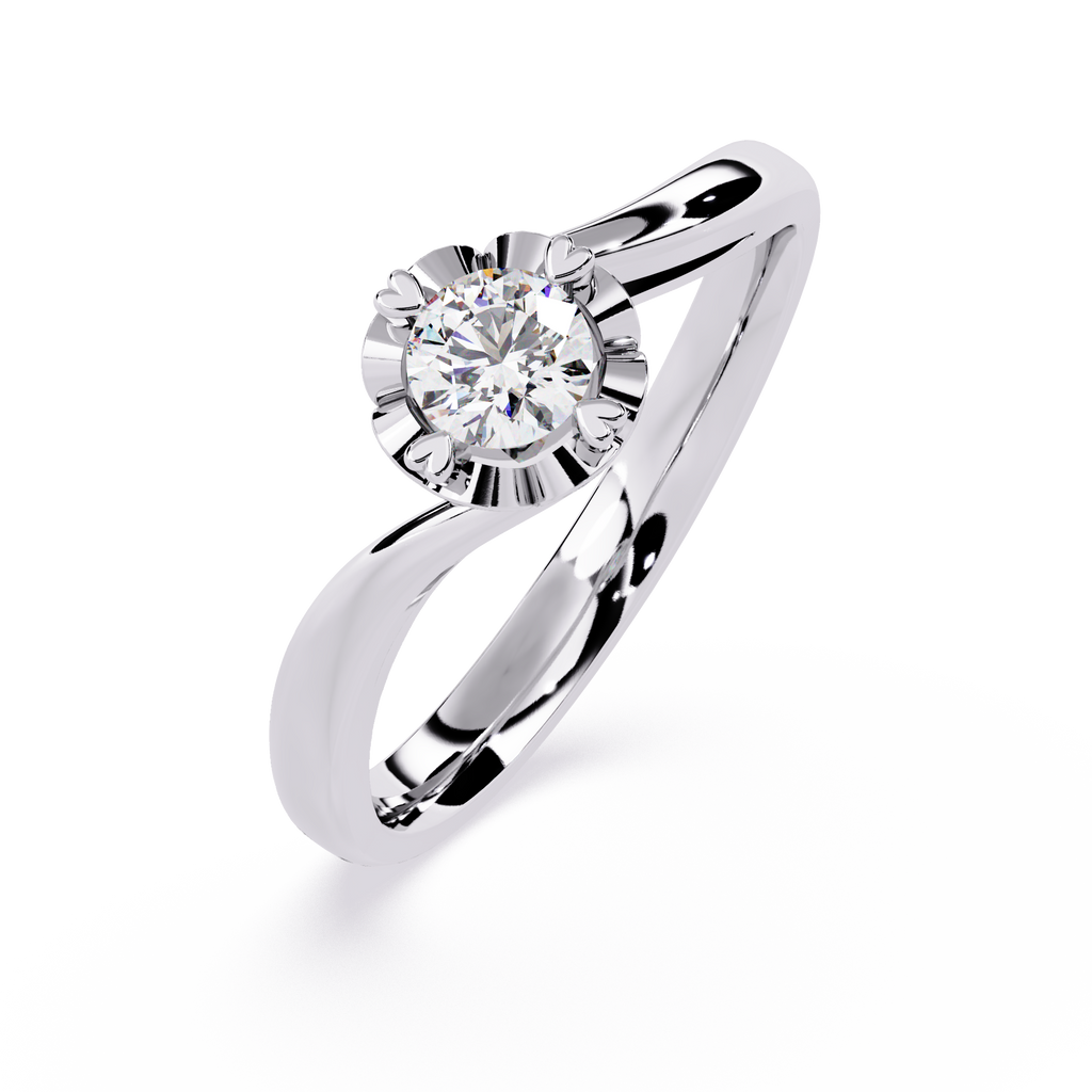 0.24 Ct round diamond ring for women – minimal and elegant


