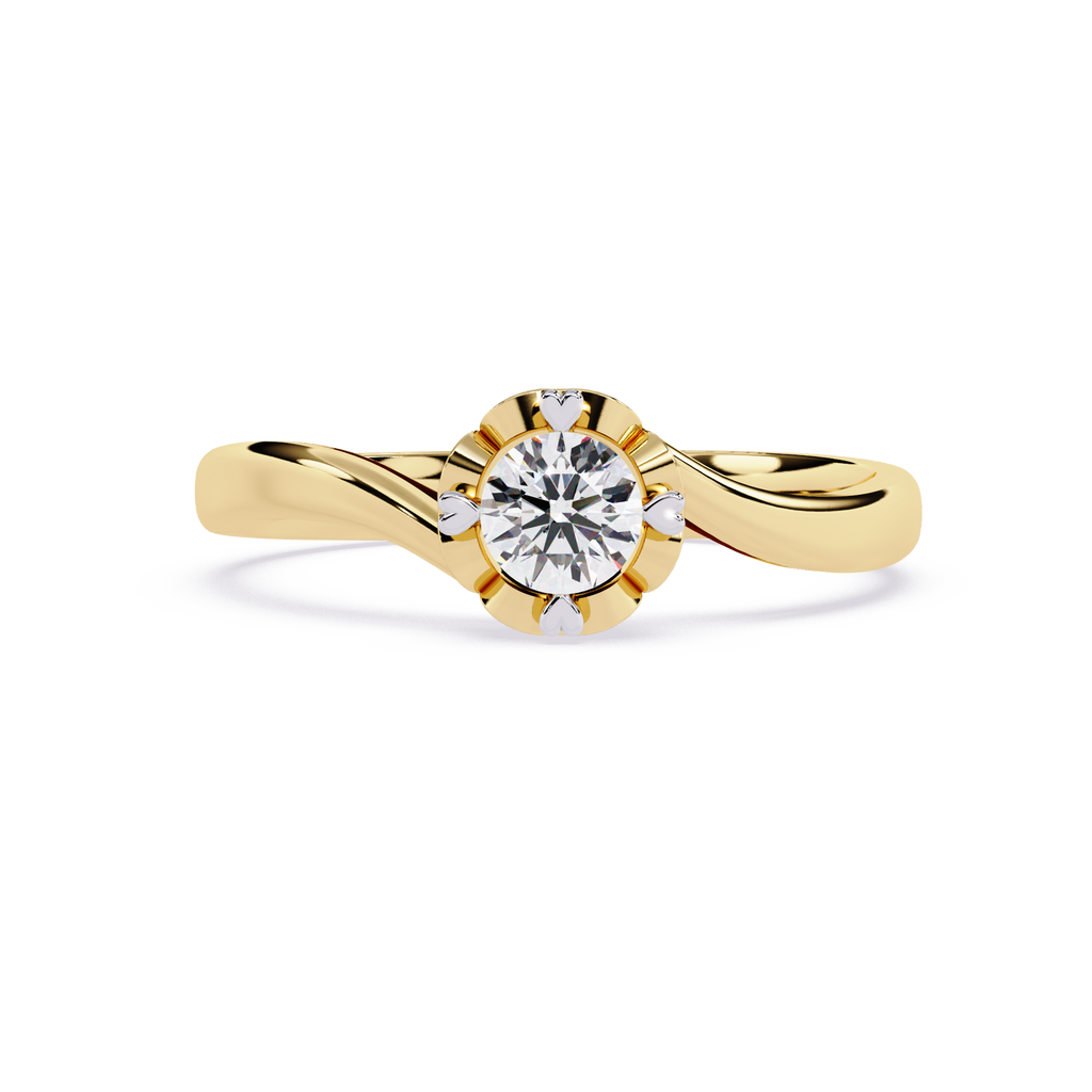 0.24 Ct round diamond ring for women – minimal and elegant

