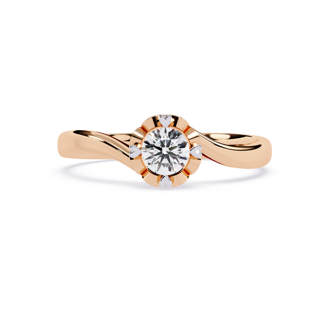 0.24 Ct round diamond ring for women – minimal and elegant

