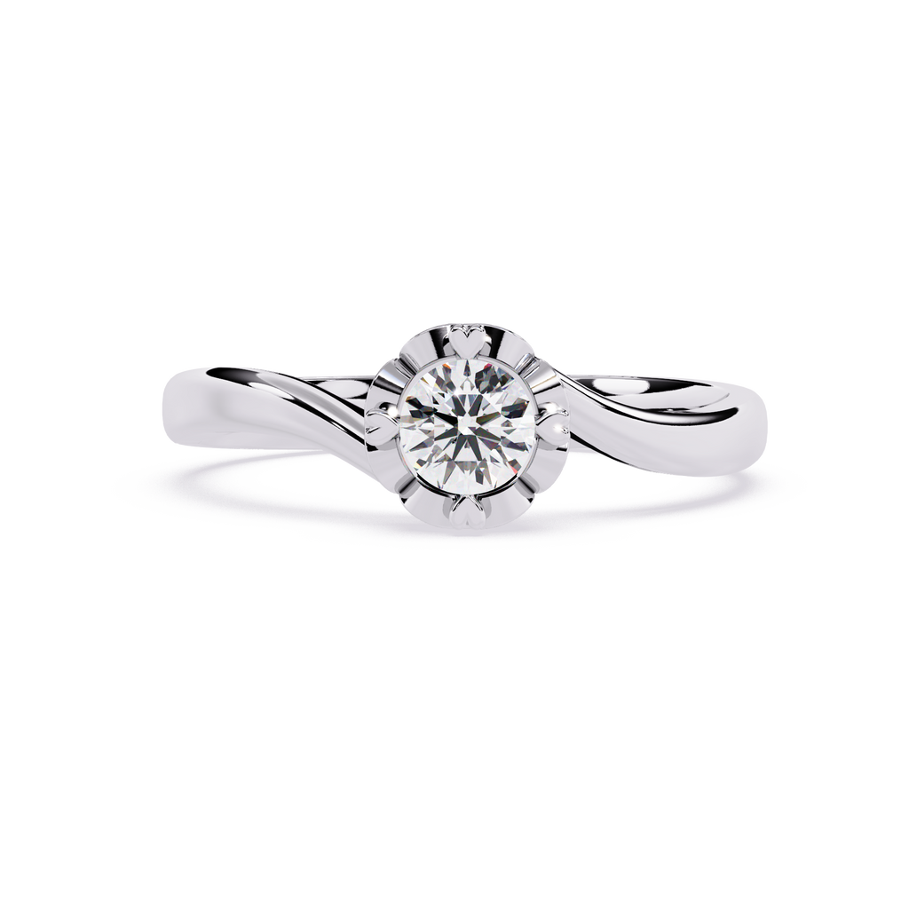 0.24 Ct round diamond ring for women – minimal and elegant


