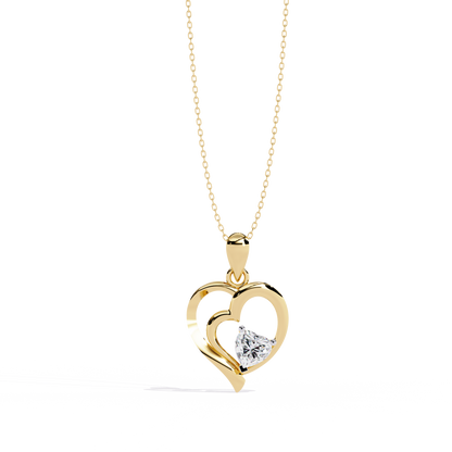 Premium Diamond Pendant – Heart Radiant Cut Diamond in Gold