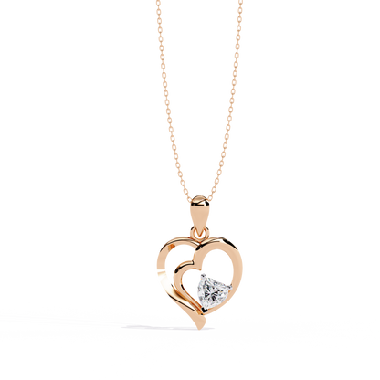 Premium Diamond Pendant – Heart Radiant Cut Diamond in Gold