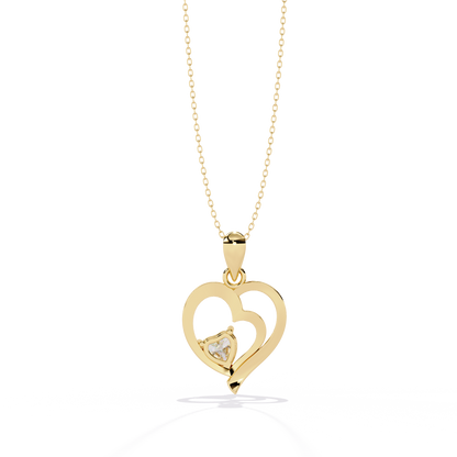 Premium Diamond Pendant – Heart Radiant Cut Diamond in Gold