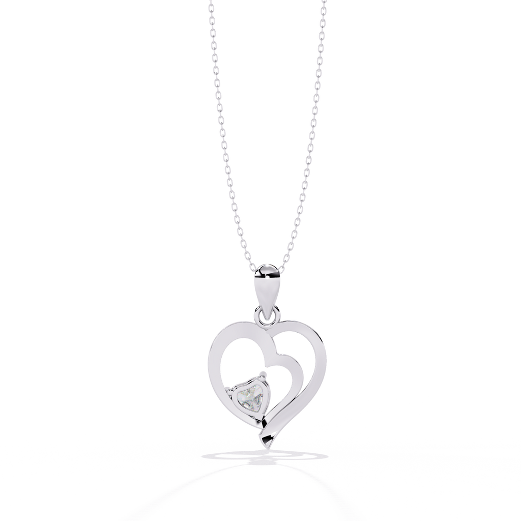 Premium Diamond Pendant – Heart Radiant Cut Diamond in Gold