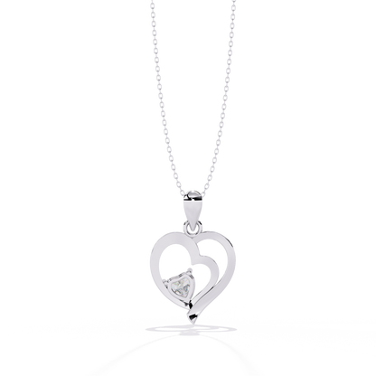 Premium Diamond Pendant – Heart Radiant Cut Diamond in Gold