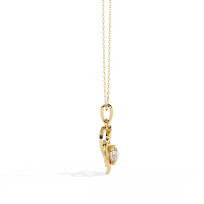 Premium Diamond Pendant – Heart Radiant Cut Diamond in Gold
