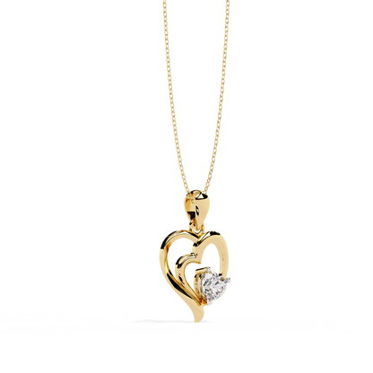 Premium Diamond Pendant – Heart Radiant Cut Diamond in Gold